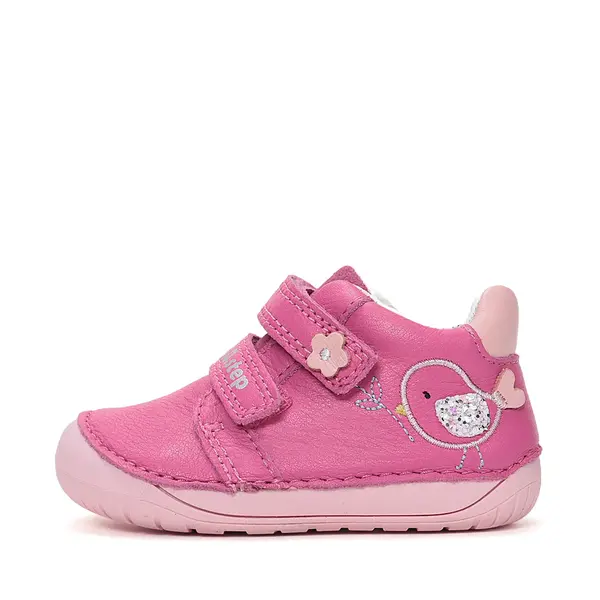 Pantofi Barefoot D.D. Step fete, piele naturala, primii pasi, roz_S070-61646B-24_Pebebe