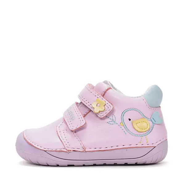 Pantofi Barefoot D.D. Step fete, piele naturala, primii pasi, roz lila_S070-61646A-25_Pebebe