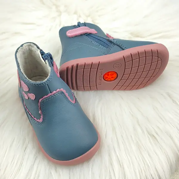 Cizme Biomecanics, captuseala din lana, talpa flexibila, întăritură călcâi, bleumarin cu roz_251154-A556FB-19_Pebebe