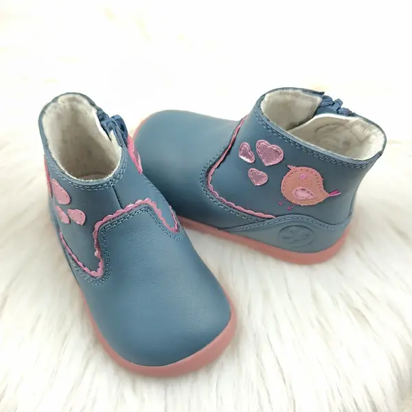 Cizme Biomecanics, captuseala din lana, talpa flexibila, întăritură călcâi, bleumarin cu roz_251154-A556FB-19_Pebebe