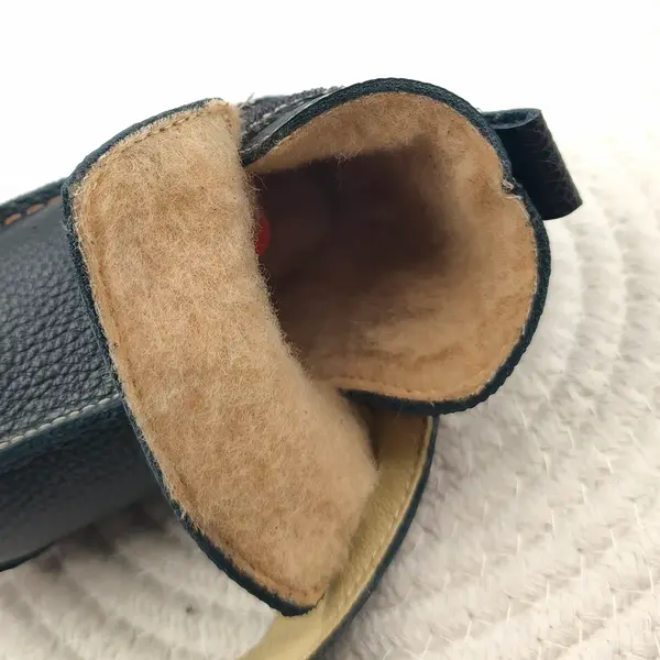 Cizme din piele pentru copii, talpa flexibila, imblanite, negru_RO-106-23-17_Pebebe