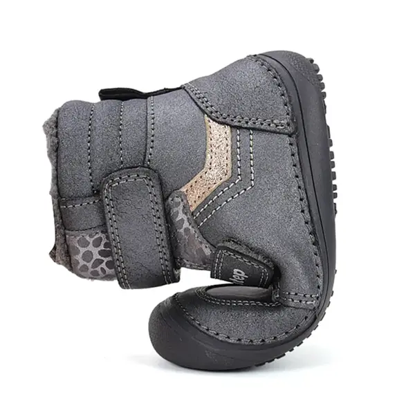 Ghete barefooot D.D Step fete, piele naturala, talpa felxibilă, gri sidef_W063-52804EM-25_Pebebe