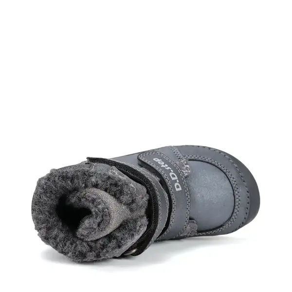 Ghete barefooot D.D Step fete, piele naturala, talpa felxibilă, gri sidef_W063-52804EM-25_Pebebe