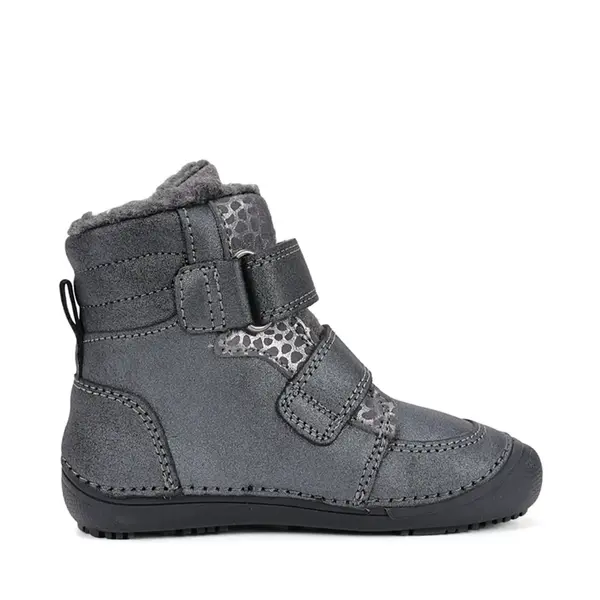Ghete barefooot D.D Step fete, piele naturala, talpa felxibilă, gri sidef_W063-52804EM-25_Pebebe