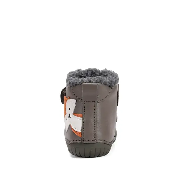 Ghete Barefoot baieti, D.D Step, piele naturala, captuseala din blana, khaki, pisica_W070-52301B-25_Pebebe
