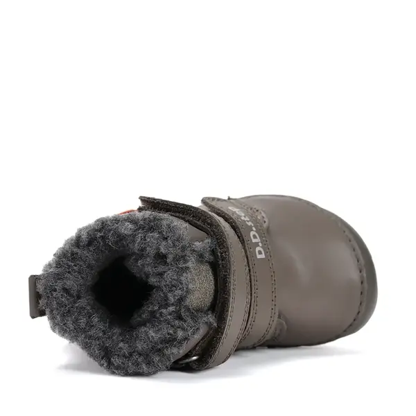 Ghete Barefoot baieti, D.D Step, piele naturala, captuseala din blana, khaki, pisica_W070-52301B-25_Pebebe