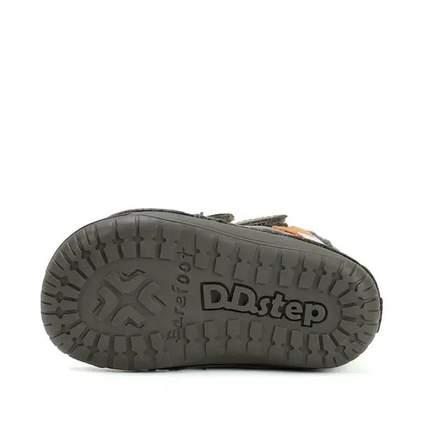 Ghete Barefoot baieti, D.D Step, piele naturala, captuseala din blana, khaki, pisica_W070-52301B-25_Pebebe