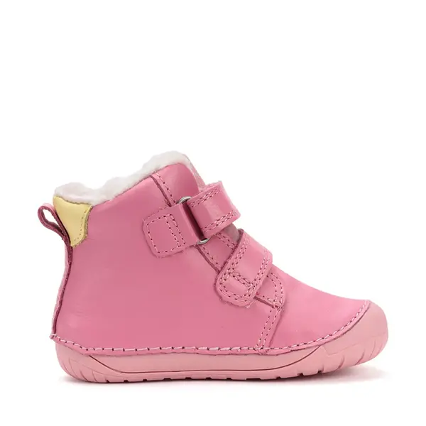 Ghete Barefoot fete, D.D Step, piele naturala, captuseala din blana, roz, curcubeu_W070-52624B-24_Pebebe