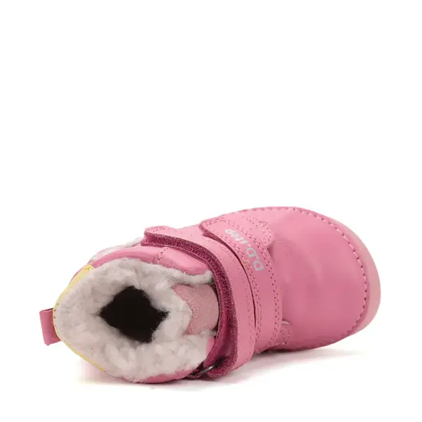 Ghete Barefoot fete, D.D Step, piele naturala, captuseala din blana, roz, curcubeu_W070-52624B-24_Pebebe