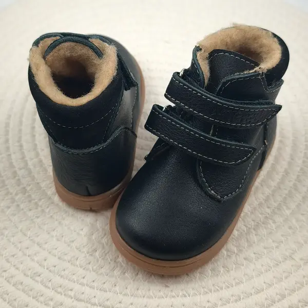 Ghete Copii, piele naturala, captuseala din blana, talpa felxibila, negru, Alpin_RO-116-6-25_Pebebe