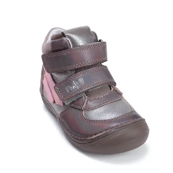 Ghete cu supinatie pentru fete, piele naturala, talpa ferma, maro sidef, Ponte20_DA06-5-2734BM-25_Pebebe