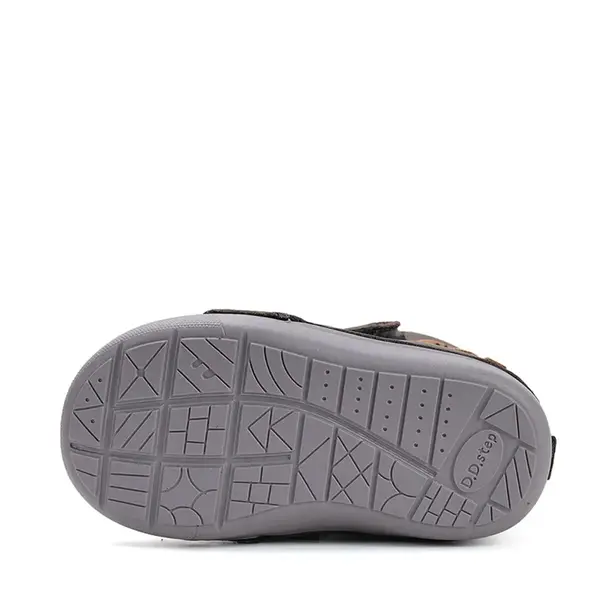Ghete D.D.Step baieti, piele naturala, imblanite, khaki, dinozaur_W066-52525B-20_Pebebe