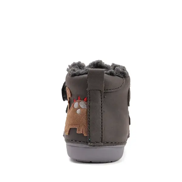 Ghete D.D.Step baieti, piele naturala, imblanite, khaki, dinozaur_W066-52525B-20_Pebebe