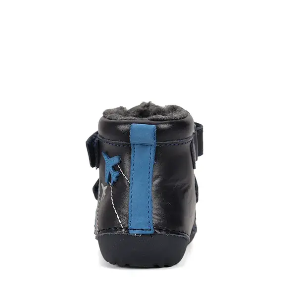 Ghete D.D Step baieti, piele naturala, talpa flexibila, imblanite, bleumarin cu avioane_W015-52347-24_Pebebe