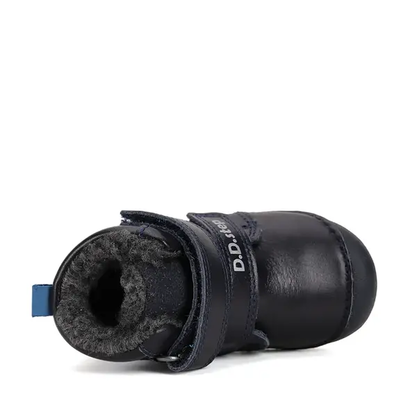 Ghete D.D Step baieti, piele naturala, talpa flexibila, imblanite, bleumarin cu avioane_W015-52347-24_Pebebe