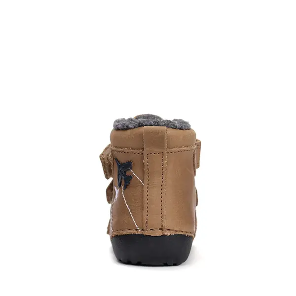 Ghete D.D Step baieti, piele naturala, talpa flexibila, imblanite, maro cu avioane_W015-52347B-20_Pebebe