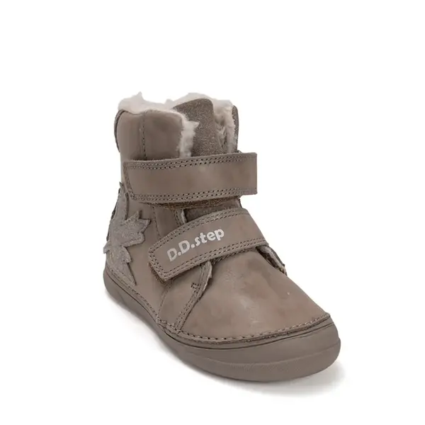 Ghete D.D Step din piele naturala, îmblănite, maro, talpă flexibila,_W078-52149AM-28_Pebebe
