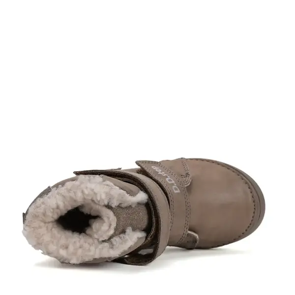 Ghete D.D Step din piele naturala, îmblănite, maro, talpă flexibila,_W078-52149AM-28_Pebebe