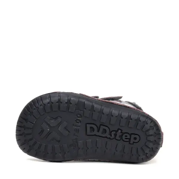 Ghete D.D Step fete, Barefoot, piele naturala, captuseala din blana, gri, emblema cu veverita_W070-52214A-25_Pebebe