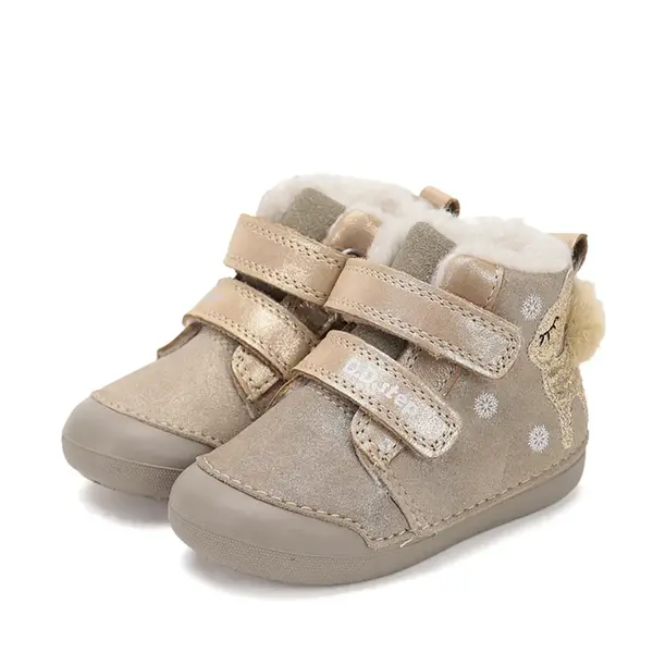 Ghete D.D.Step fete, piele naturala, imblanite, maro sidef, Bamby_W066-52733-25_Pebebe