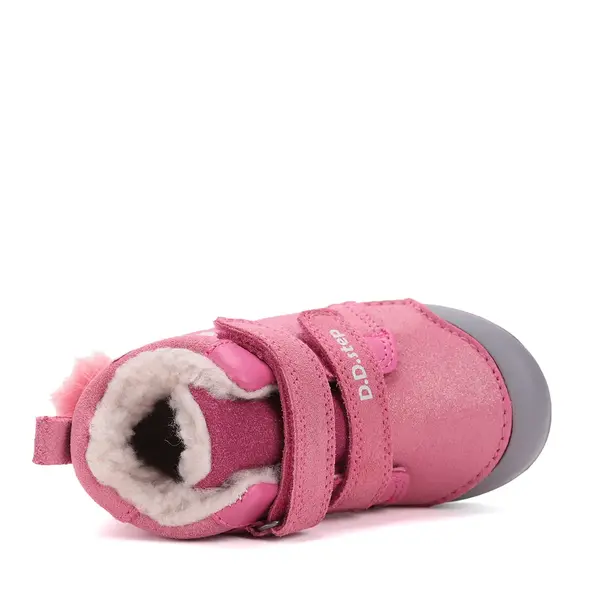 Ghete D.D.Step fete, piele naturala, imblanite, roz sidef, Bamby_W066-52733B-24_Pebebe