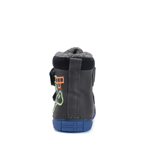 Ghete îmblănite D.D Step baieti, piele naturala, protectie degete, bleumarin, design cu game controller_W049-52250BM-29_Pebebe