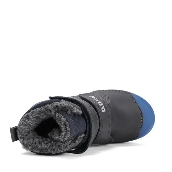 Ghete îmblănite D.D Step baieti, piele naturala, protectie degete, bleumarin, design cu game controller_W049-52250BM-29_Pebebe