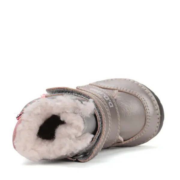 Ghete inalte imblanite D.D.Step, piele naturala, talpa flexibila si fluorsecenta, bronz, argintiu, model cu girafa_W029-52766-24_Pebebe