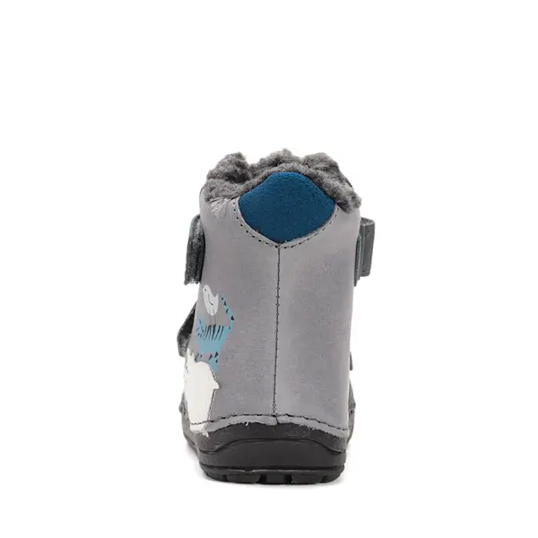 Ghete imblanite D.D.Step, piele naturala, talpa flexibila, gri, animalute din jungla_W029-52287B-20_Pebebe