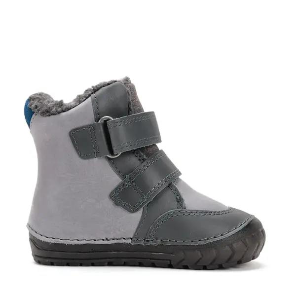 Ghete imblanite D.D.Step, piele naturala, talpa flexibila, gri, animalute din jungla_W029-52287B-20_Pebebe