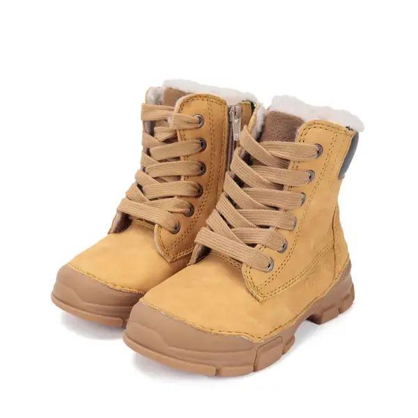 Ghete îmblănite D.D Step, înalte, piele naturală, camel_W056-52456M-26_Pebebe