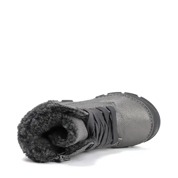 Ghete îmblănite D.D Step, înalte, piele naturală, gri sidef_W056-52456CM-26_Pebebe