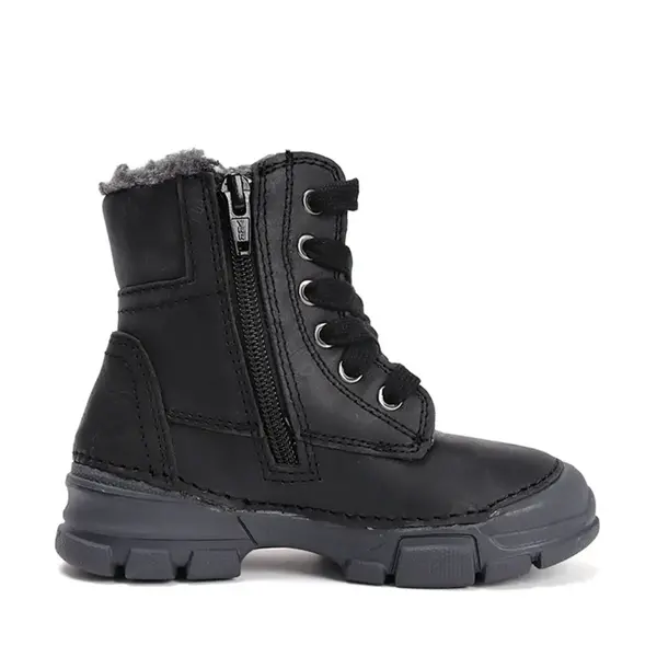 Ghete îmblănite D.D Step, înalte, piele naturală, negru_W056-52456BM-25_Pebebe