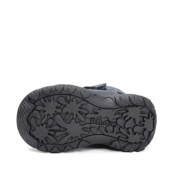 Ghete impermeabile D.D Step, captuseala din blana, Aqua-Tex, bleumarin cu print bleu_P081-52299A-27_Pebebe