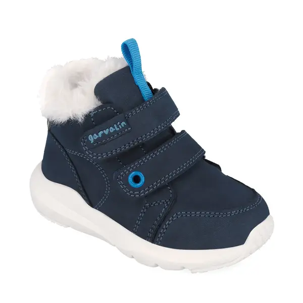 Ghete rezitente la apa, îmblănite, piele naturală, bleumarin, Garvalin_251350-A089FB-22_Pebebe