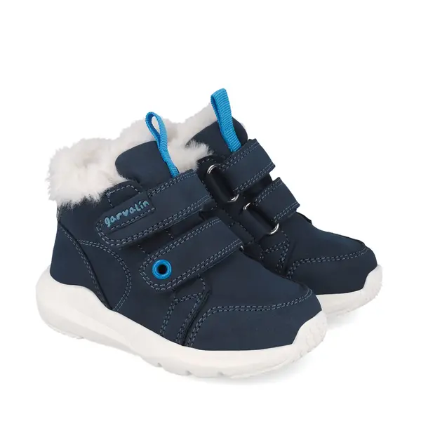 Ghete rezitente la apa, îmblănite, piele naturală, bleumarin, Garvalin_251350-A089FB-22_Pebebe