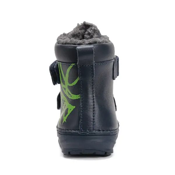 Ghete inalte din piele naturala pentru baieti, D.D.Step, imblanite, bleumarin, desen cos baschet_W071-52577B-20_Pebebe