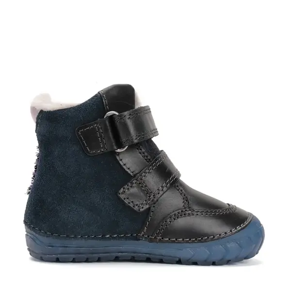 Ghete inalte imblanite D.D.Step, piele naturala, talpa flexibila si fluorsecenta, bleumarin, model cu girafa_W029-52766A-24_Pebebe