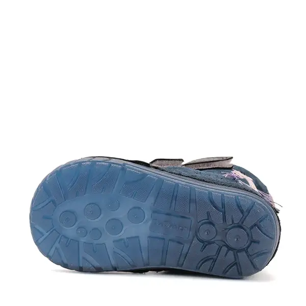 Ghete inalte imblanite D.D.Step, piele naturala, talpa flexibila si fluorsecenta, bleumarin, model cu girafa_W029-52766A-24_Pebebe