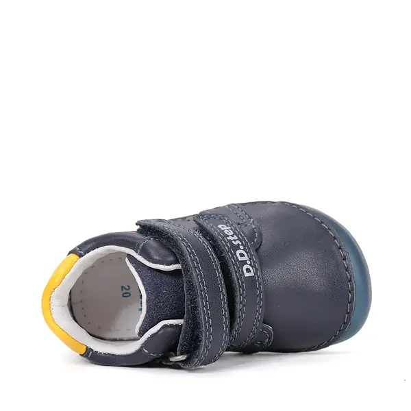 Pantofi Barefoot D.D. Step baieti, piele naturala, primii pasi, bleumarin, design submarin_S070-61420-25_Pebebe