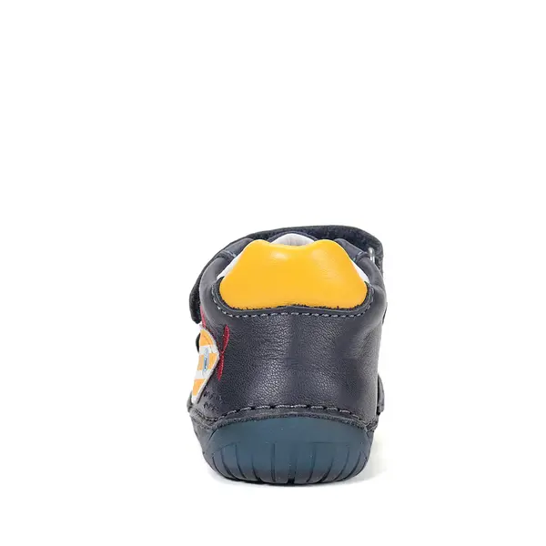 Pantofi Barefoot D.D. Step baieti, piele naturala, primii pasi, bleumarin, design submarin_S070-61420-25_Pebebe