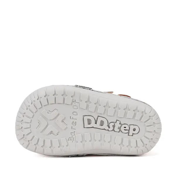 Pantofi Barefoot D.D. Step baieti, piele naturala, primii pasi, crem design cătel_S070-61533A-25_Pebebe