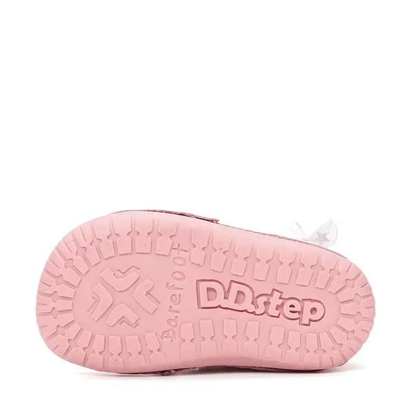 Pantofi Barefoot D.D. Step fete, piele naturala, primii pasi, roz, design cu lebadă_S070-61837A-25_Pebebe