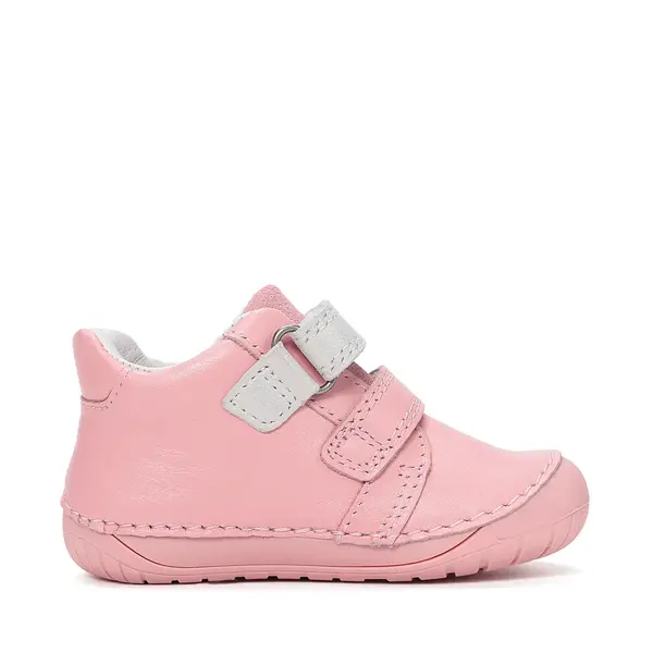 Pantofi Barefoot D.D. Step fete, piele naturala, primii pasi, roz, design cu lebadă_S070-61837A-25_Pebebe