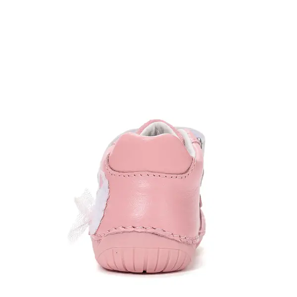 Pantofi Barefoot D.D. Step fete, piele naturala, primii pasi, roz, design cu lebadă_S070-61837A-25_Pebebe