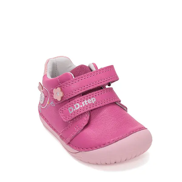 Pantofi Barefoot D.D. Step fete, piele naturala, primii pasi, roz_S070-61646B-24_Pebebe