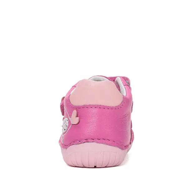 Pantofi Barefoot D.D. Step fete, piele naturala, primii pasi, roz_S070-61646B-24_Pebebe
