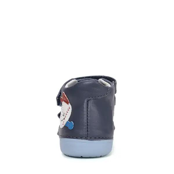 Pantofi D.D. Step baieți, piele naturală, primii pași, talpa felxibilă, Bleumarin, design Baseball_S066-61414-21_Pebebe