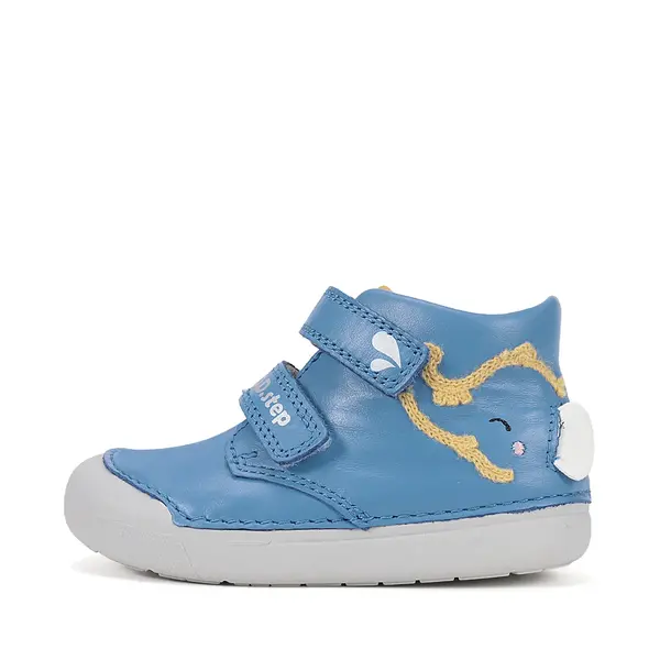 Pantofi D.D. Step baieți, piele naturala, primii pași, talpa felxibilă, albastru, design elefant_S066-61158A-21_Pebebe