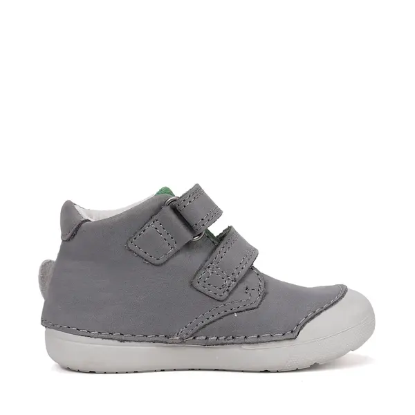 Pantofi D.D. Step baieți, piele naturala, primii pași, talpa felxibilă, gri, design elefant_S066-61158B-24_Pebebe